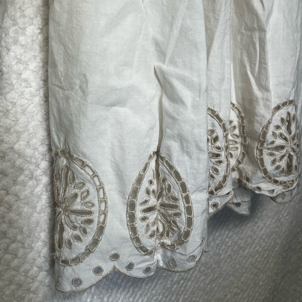 American Eagle Outfitters Womens Mini Dress Cream Embroidered Western Country - Picture 4 of 8